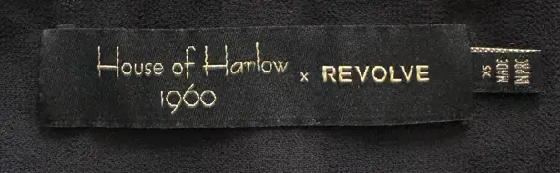 House of Harlow Revolve x 1960 Black Velvet Stripes Tie Front Bodysuit, size XS