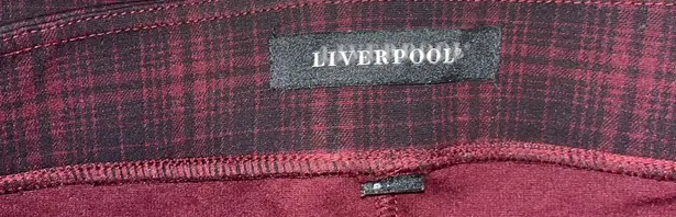 Liverpool Leggings Pants Red Black Plaid Skinny Size 8