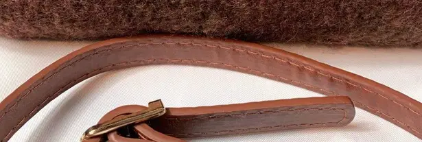 Vintage Brown Felted Wool Crossbody Bag