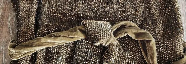 Retrofête Retrofete Ella Sequin Dress in Olive One Shoulder Belt Size Medium NWT