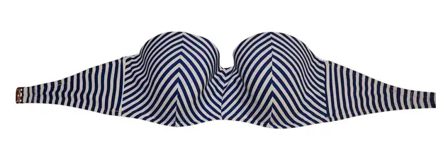 Sand & Shade Strapless Bra Bandeau Bra Blue White Striped Bra 36D Size M