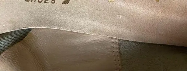 Vintage Mid Century Disco Square Toe Colorblock Leather Pumps Heel 9.5 MCM Retro Orange