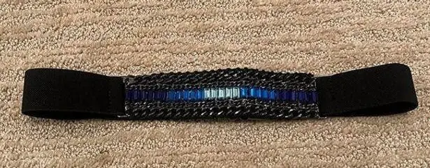 BCBGMAXAZRIA  Black and Blue Gem Chain Belt