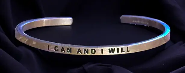 MantraBand stainless Steel I can and I will cuff bangle bracelet