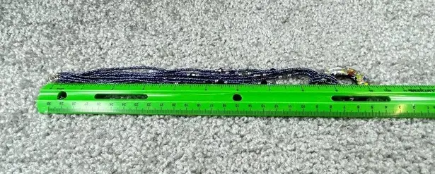 Beaded Necklace Multistrand Center Glass Focal Donut Bead Multicolor Adjustable