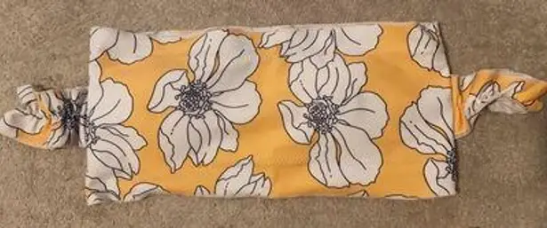 Yellow And White Bandeau Floral Bikini Set