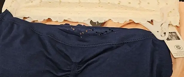 Laura Ashley ππ Padded Bandeau Bras (3 Pack) Pink White Navy Blue Large L NWT