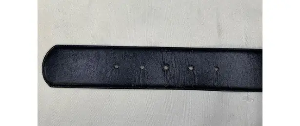 Charter Club Women's Black Leather Belt with Gold Buckle Size M SKU 5858