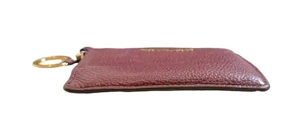 Michael Kors  Mercer Burgundy Leather Keychain Slim Zip Id Card Coin Purse Wallet