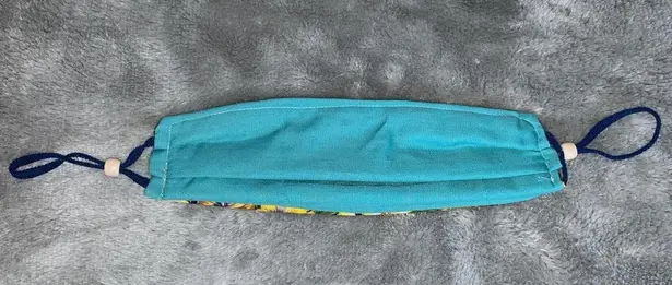 Handmade Fabric Face Mask Facemask Floral Flowers Yellow Purple Aqua One Size