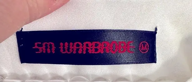 SM WARDROBE PINEAPPLE WHITE PRINT SLEEVELESS BELTED DRESS M Size M