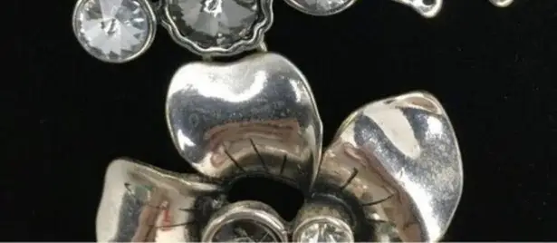 Vintage Art Nouveau Steam Punk Chunky Floral Botanical Grandeur Necklace Silver