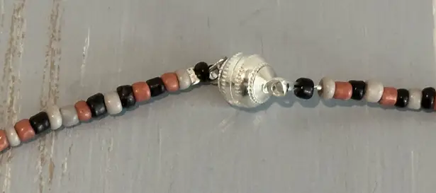 Handmade NEW FANTASTIC BEADED CHOKER NECKLACE SILVER TONE PENDANT “WANDERLUST …