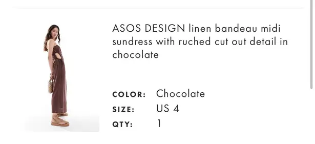 ASOS Design Linen Bandeau Midi Sundress