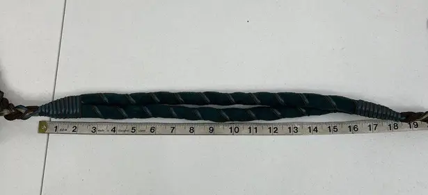 Vintage Wrap Belt Suede Leather One Size Teal Brown Braided Boho 90’s Y2K Blue