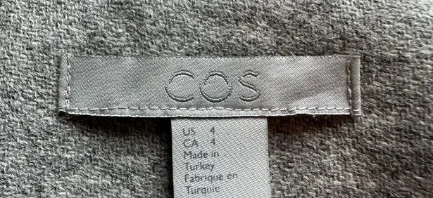 COS gray wool long sleeve cowlneck top size 4