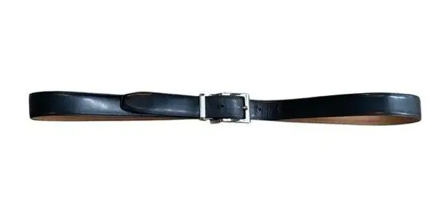 Dolce & Gabbana Women’s XL Italian Leather Belt Black With Silver Buckle Minimal