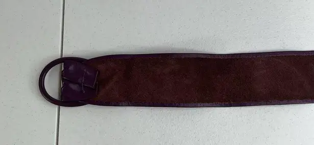 80’s Vintage Small S Sash Leather Wrap Belt Purple Gold Tone Detail Classic 6574