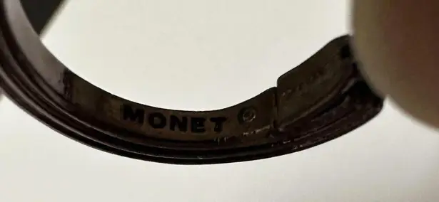 Monet Lot Of 2 Signed Purple Clip On Earrings Signed And Napier