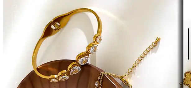 Anthropologie 18K Real Crystal Bangle Bracelet 