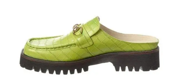 Intentionally Blank NWT Kowloon Leather Loafer Green Crocodile-Embossed in box 7