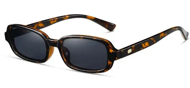 NWT Unisex 90s Small Retro Rectangle Sunglasses UV400 Brown