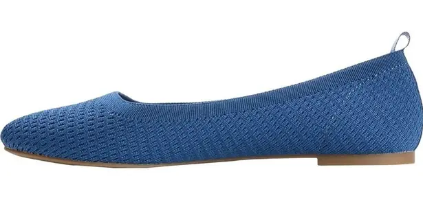 Journee Collection Maryann Blue Knit Flats Women Comfort Foam Slip On Shoes 9.5