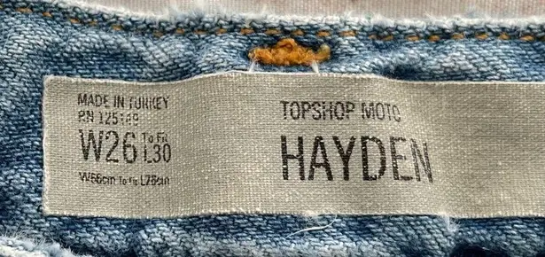 Topshop  Moto Hayden boyfriend distressed ripped light blue cotton jeans 26x30”