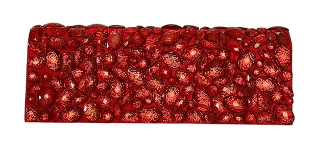 L'Wren Scott x Banana Republic RARE Red Crackle Gemmed Clutch Handbag Wristlet