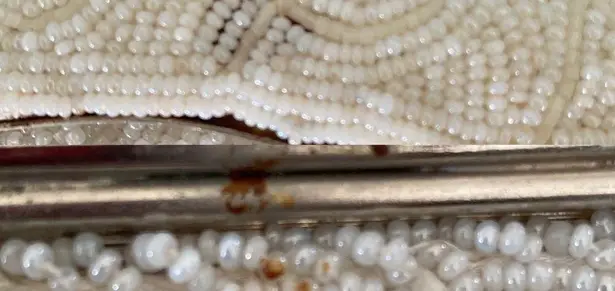 Vintage Beaded Evening Bag White