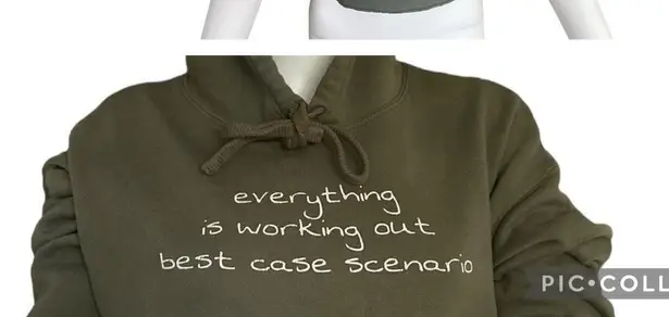 Bella Canvas Alien Cropped Green Fleece Hoodie M Everything is working out best case …​ - Image 1