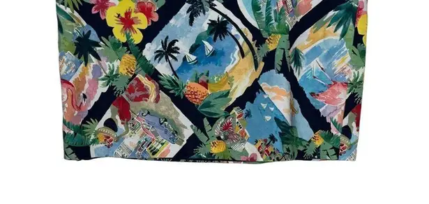 Talbots  Women's Skirt Tropical Travelers Lined Cotton Stretch Multicolor Sz. 16P