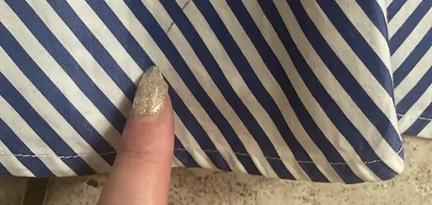 Veronica Beard Bell Bottom Ruched Striped Shirtdress