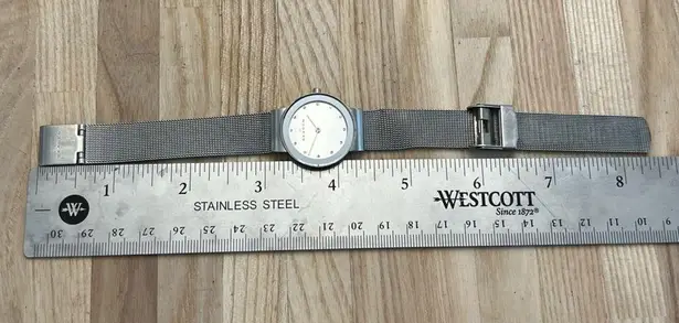 Skagen Denmark Ladies Watch Stainless Steel Mesh Bracelet Dial Ring Crystals