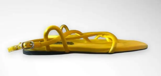Proenza Schouler Canary Yellow Square Open-Toe Strappy Sandals Size 6.5 | EUC
