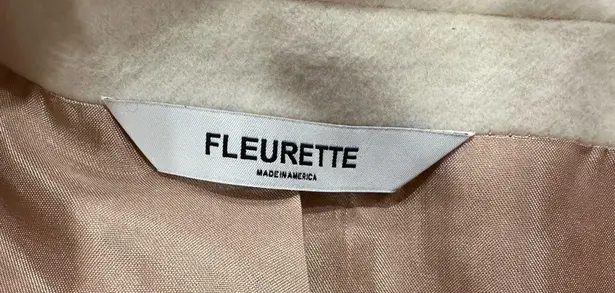 Fleurette Ari Double Breasted Wool Coat in Parchment 14