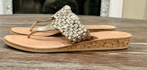 Impo Cancun Metallic Woven Leather Gold Sandal. Size 6 - Like New/Worn Once