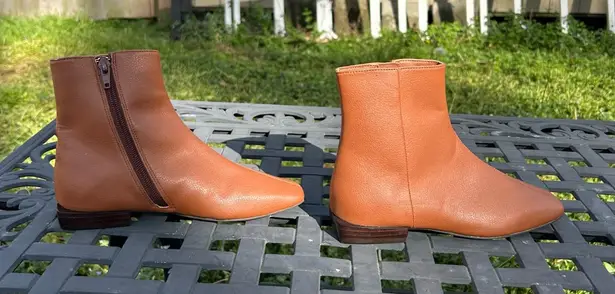 Linea Paolo Women Rad Low Heel Square Toe Brown Dressy Office Boots size 4