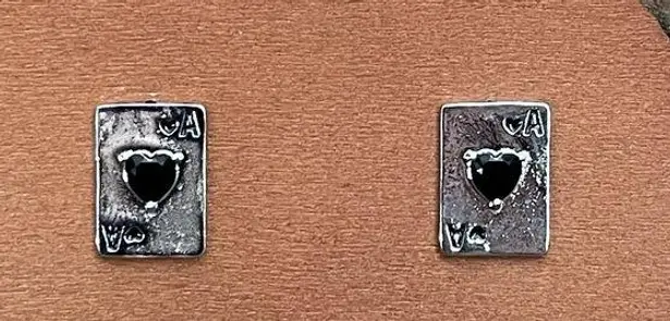 Ace of Hearts Playing Card Stud Earrings