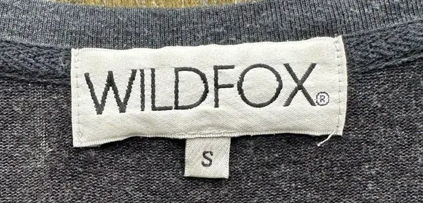 Wildfox  F-U-N Beer Crewneck Oversized Sweatshirt Grey Sz S