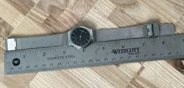 Skagen Steel Ladies Watch Mesh Stainless Adjustable Bracelet Black Dial