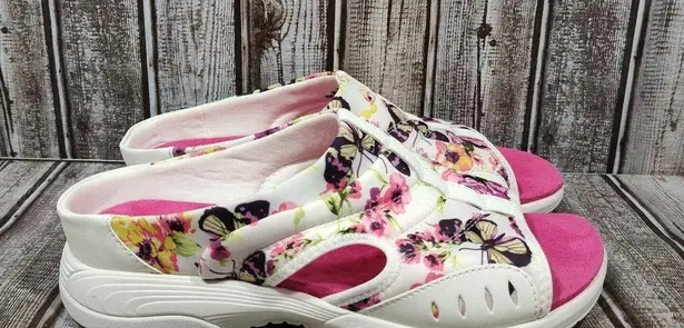 Easy Spirit  Traciee2 Women's Size 10M Slip On  White/Pink Butterfly NWOB