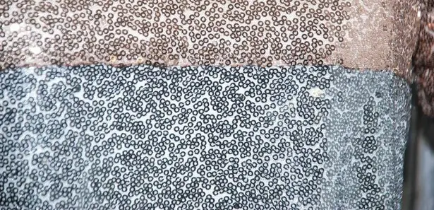 Southern Stitch Ladies Shift Dress SZ M Full Sequin Lined SS Stretch Gray Brown