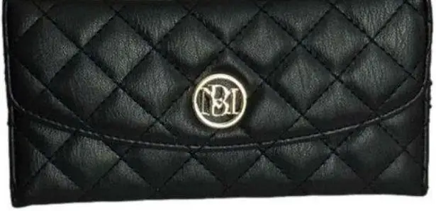 Badgley Mischka Studio Black Vegan Leather
Diamond Quilting Cover Wallet.