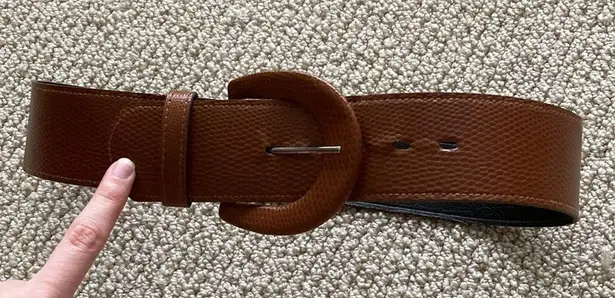 Y2K Faux Snake Skin Belt Thick High Waist Size XS Statement Brown