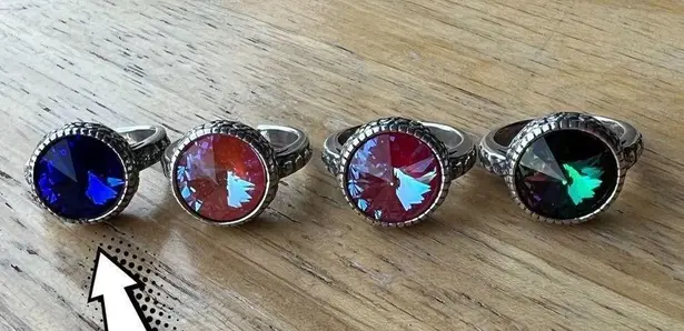 Sparkly ring made with Swarovski crystal adjustable fit handcrafted Silver