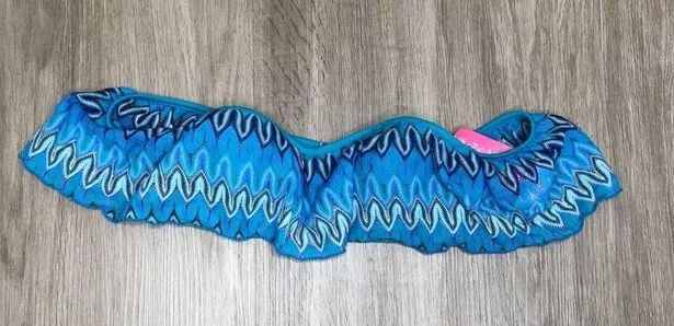 Hula Honey Women's Parisian Blue Festival Dream Crochet Bikini Top sz Jr's S