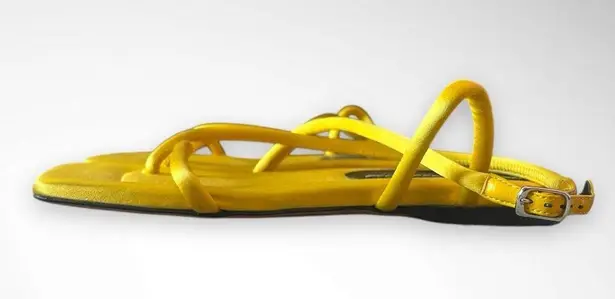 Proenza Schouler Canary Yellow Square Open-Toe Strappy Sandals Size 6.5 | EUC