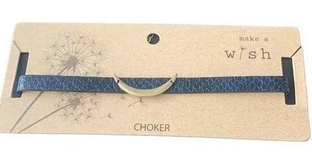 Wish NEW Women’s Choker Necklace Make a  Half Moon Faux Leather