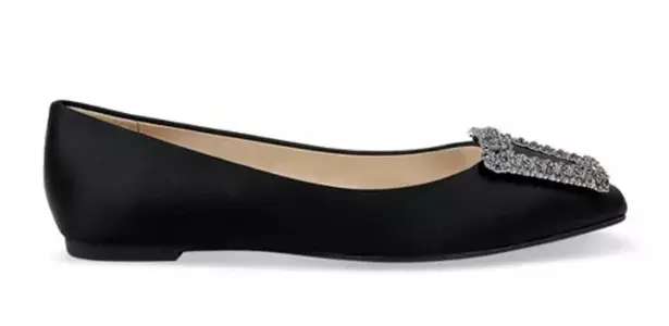 Badgley Mischka Emerie Slip On Embellished Flats Black, Size 5.5 NEW +DustBag